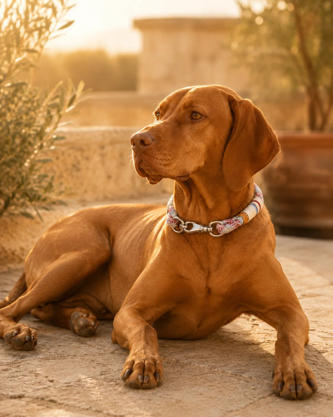 Vizsla trägt das Tauhalsband Cala Notte