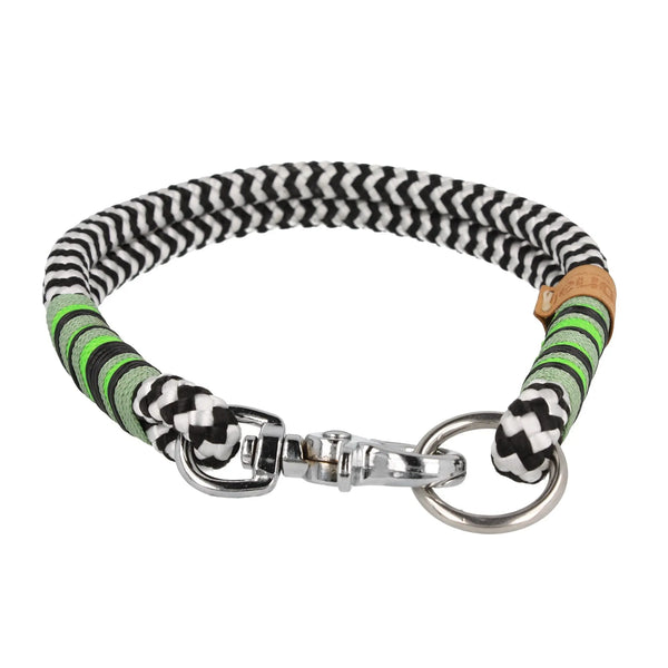 Tauhalsband 41,5 cm 'Black 'n White green' Exceptional - Manufaktur mit Herz
