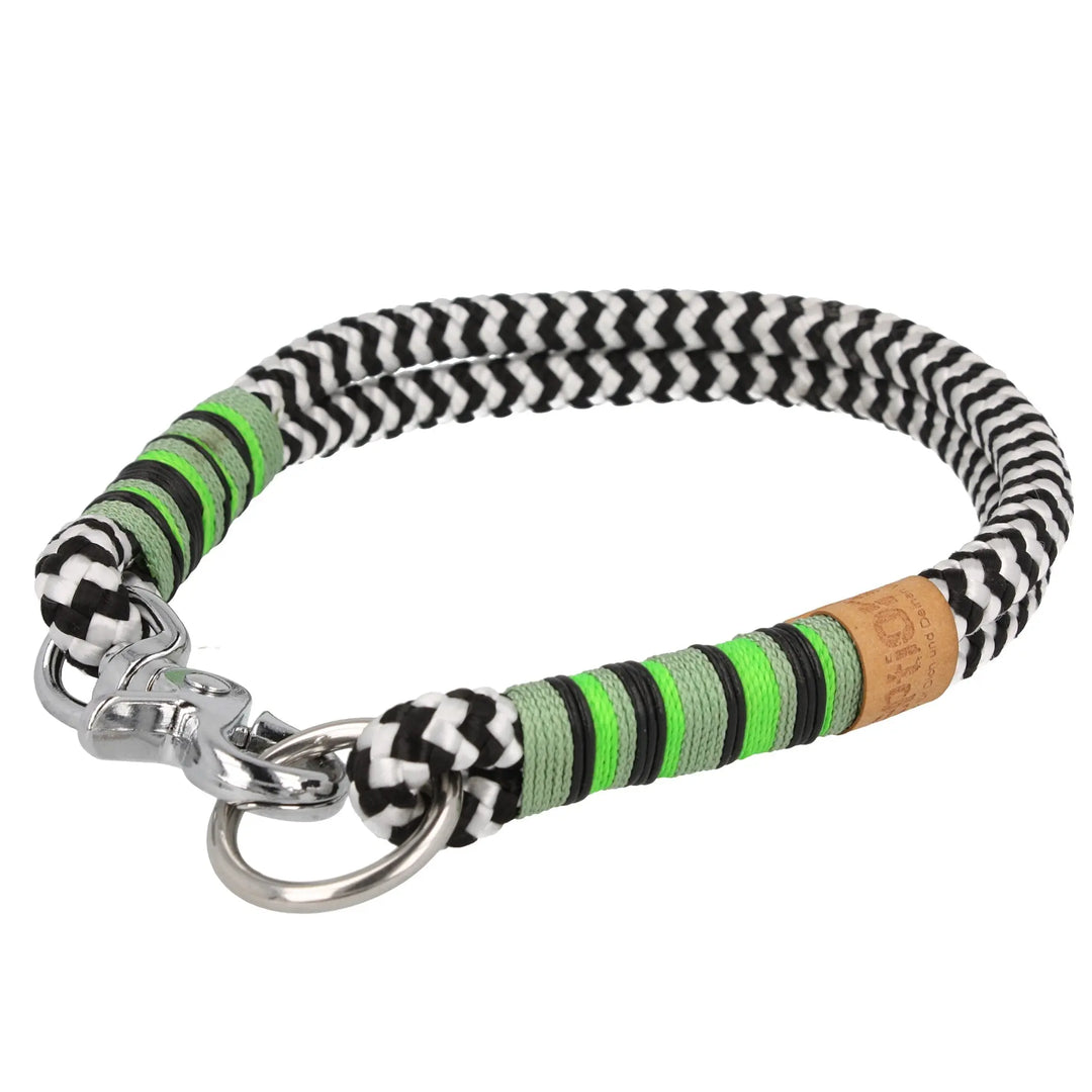 Tauhalsband 41,5 cm 'Black 'n White green' Exceptional - Manufaktur mit Herz