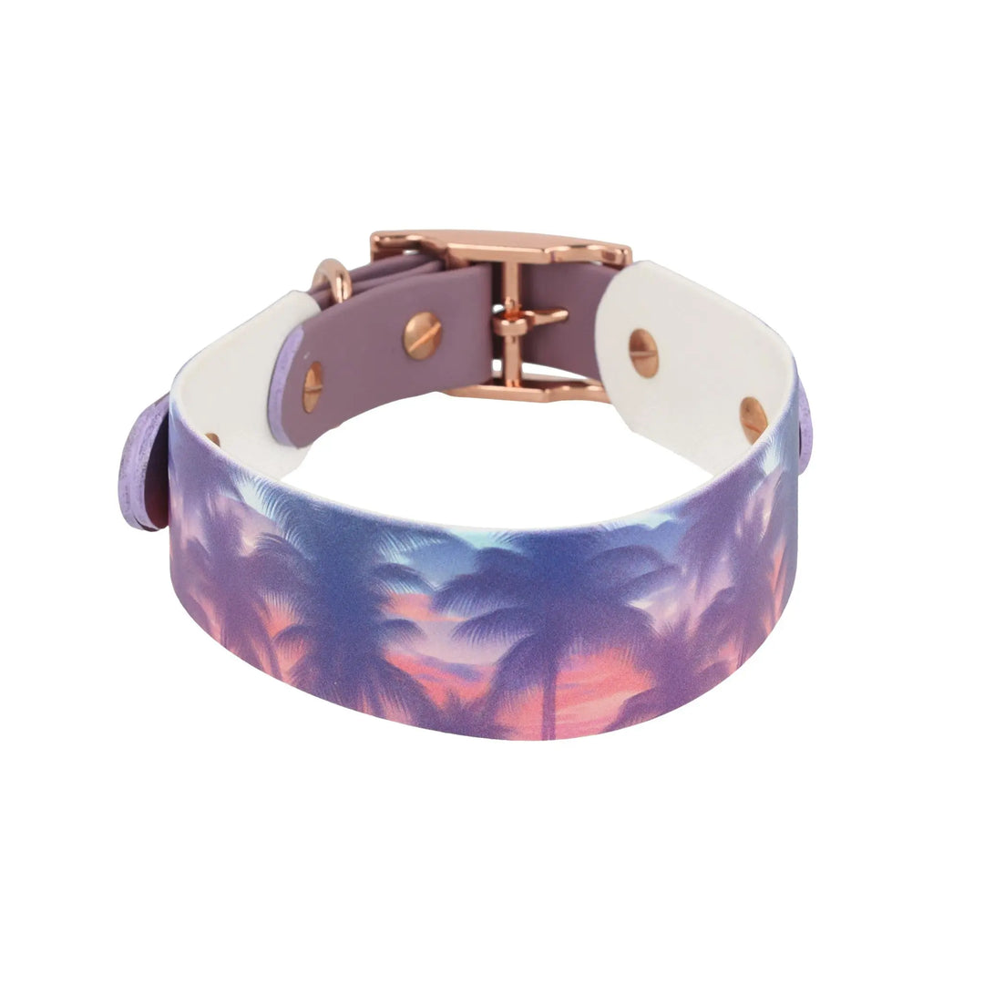 BioThane Halsband |38mm breit| 36-45 cm 'Pastel Palms' Exceptional - Manufaktur mit Herz