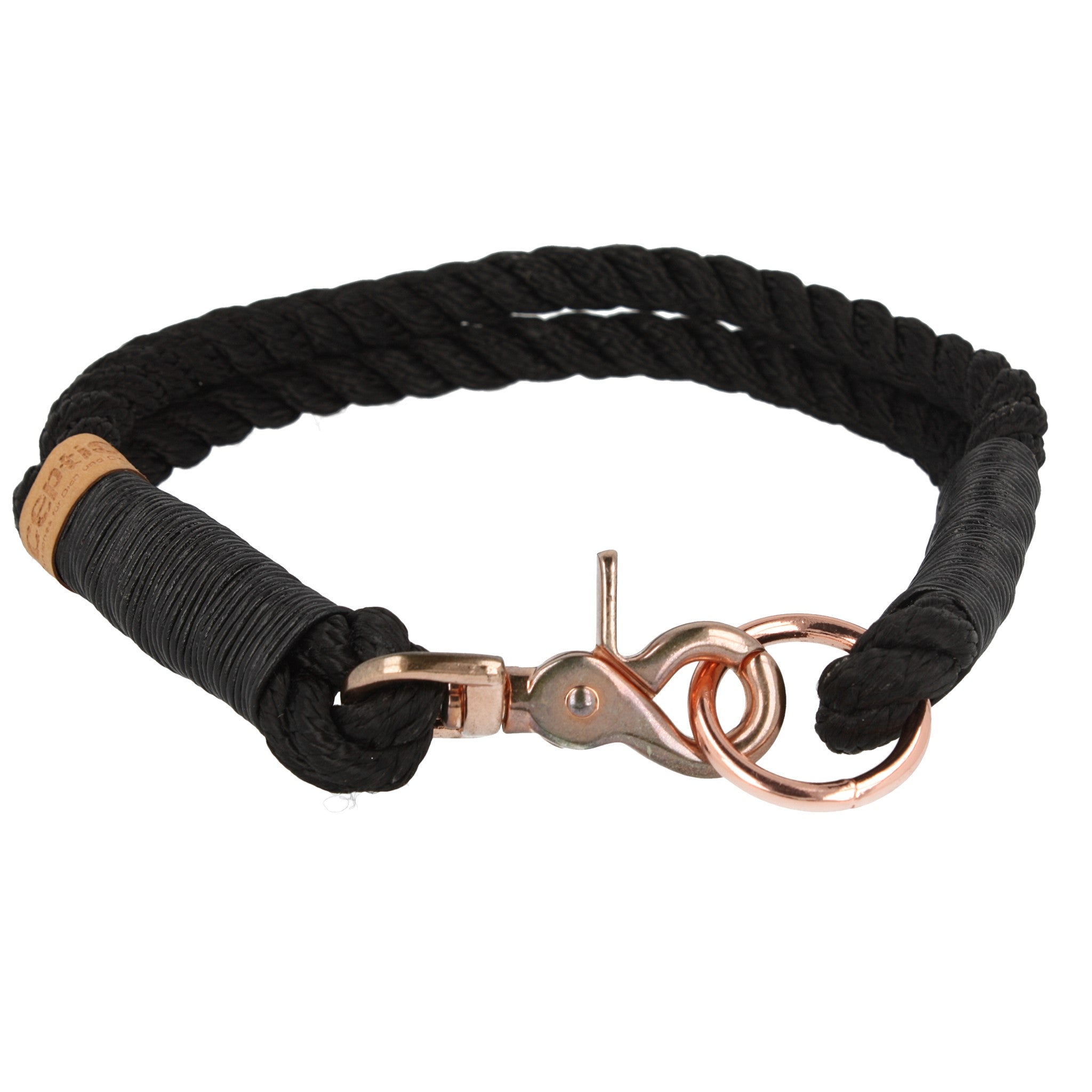Tauhalsband 46 cm 'Black Curl Rosé'