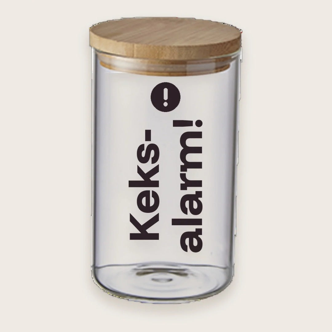 Hundekeksglas mit Holzdeckel und Spruch „Keksalarm!“ – handgeplottet bei Exceptional